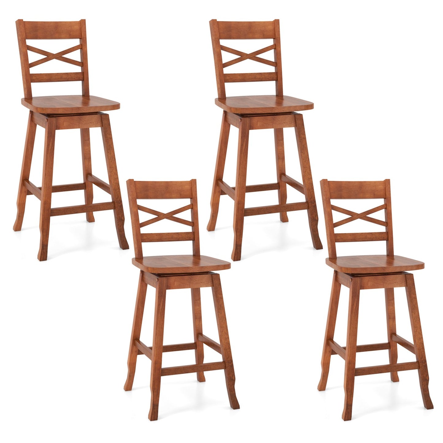 Swivel 24-Inch Counter Height Stool Set of 2 with Inclined Backrest, Walnut Bar Stools   at Gallery Canada