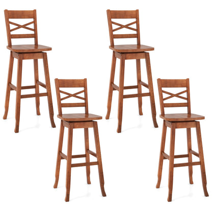 Swivel 30-Inch Bar Height Stool Set of 2 with Footrest, Walnut Bar Stools   at Gallery Canada