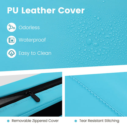 4-Panel PU Leather Folding Exercise Mat with Carrying Handles, Blue Yoga & Gym Mats   at Gallery Canada