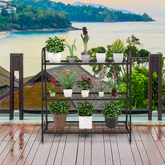 3-Tier Metal Plant Stand Shelf Display Rack for Plants Shoes Flower Pot, Black Plant Stands Black at Gallery Canada