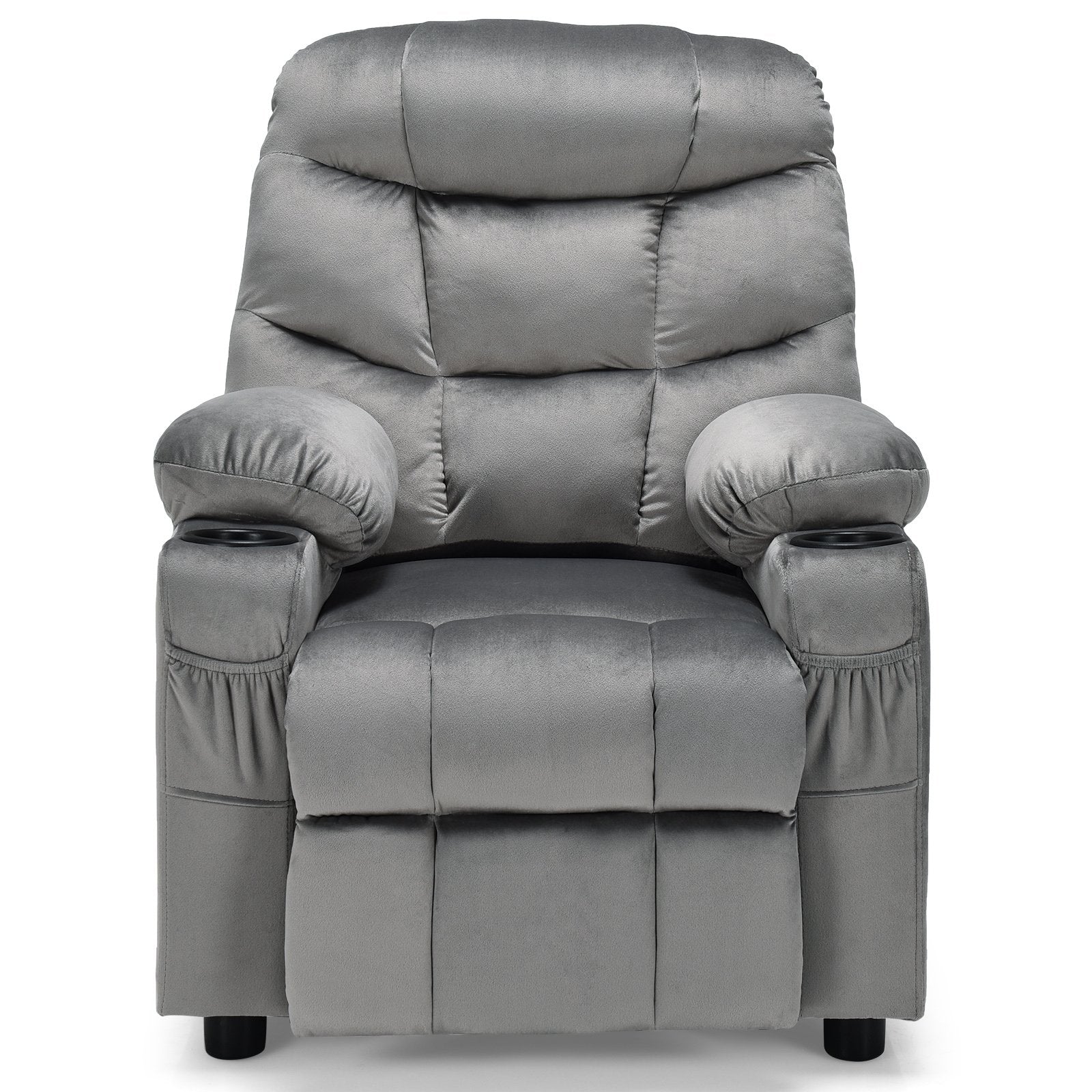 Kids Recliner Chair with Cup Holder and Footrest for Children, Light Gray Kids Chairs & Seating   at Gallery Canada