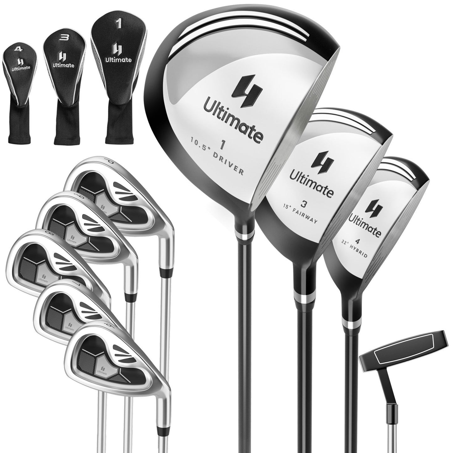 Men's 9 Pieces Complete Golf Club Set, Gray Golf   at Gallery Canada