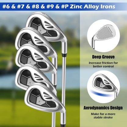 Men's 9 Pieces Complete Golf Club Set, Gray - Gallery Canada