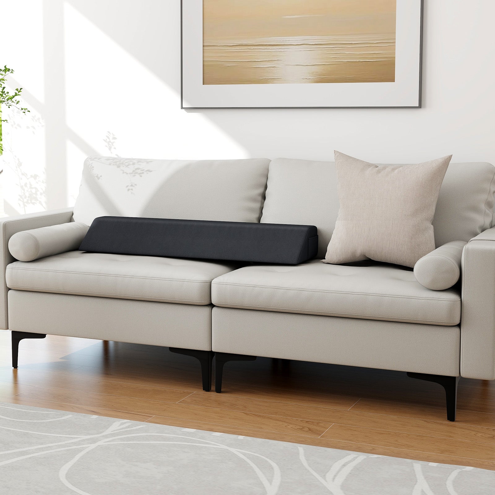 Bed Wedge Pillow with Storage Bag-Twin Size, Gray Bedding at Gallery Canada