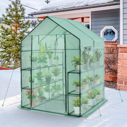 Walk-in Greenhouse 56 x 56 x 77 Inch Gardening with Observation Windows, Green - Gallery Canada