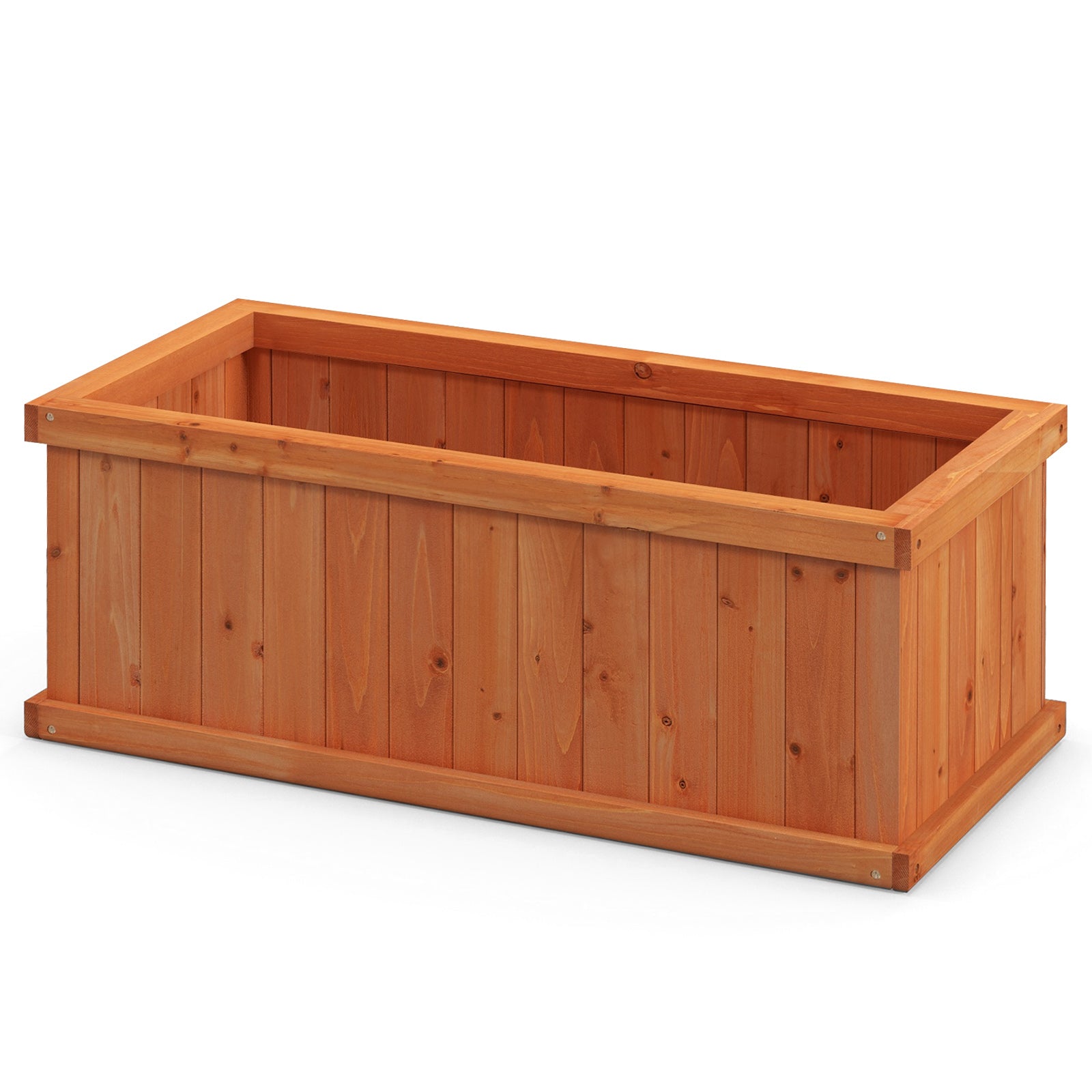 Raised Garden Bed Wooden Planter Box with 4 Drainage Holes and Detachable Bottom Panels, Orange Raised Garden Beds at Gallery Canada