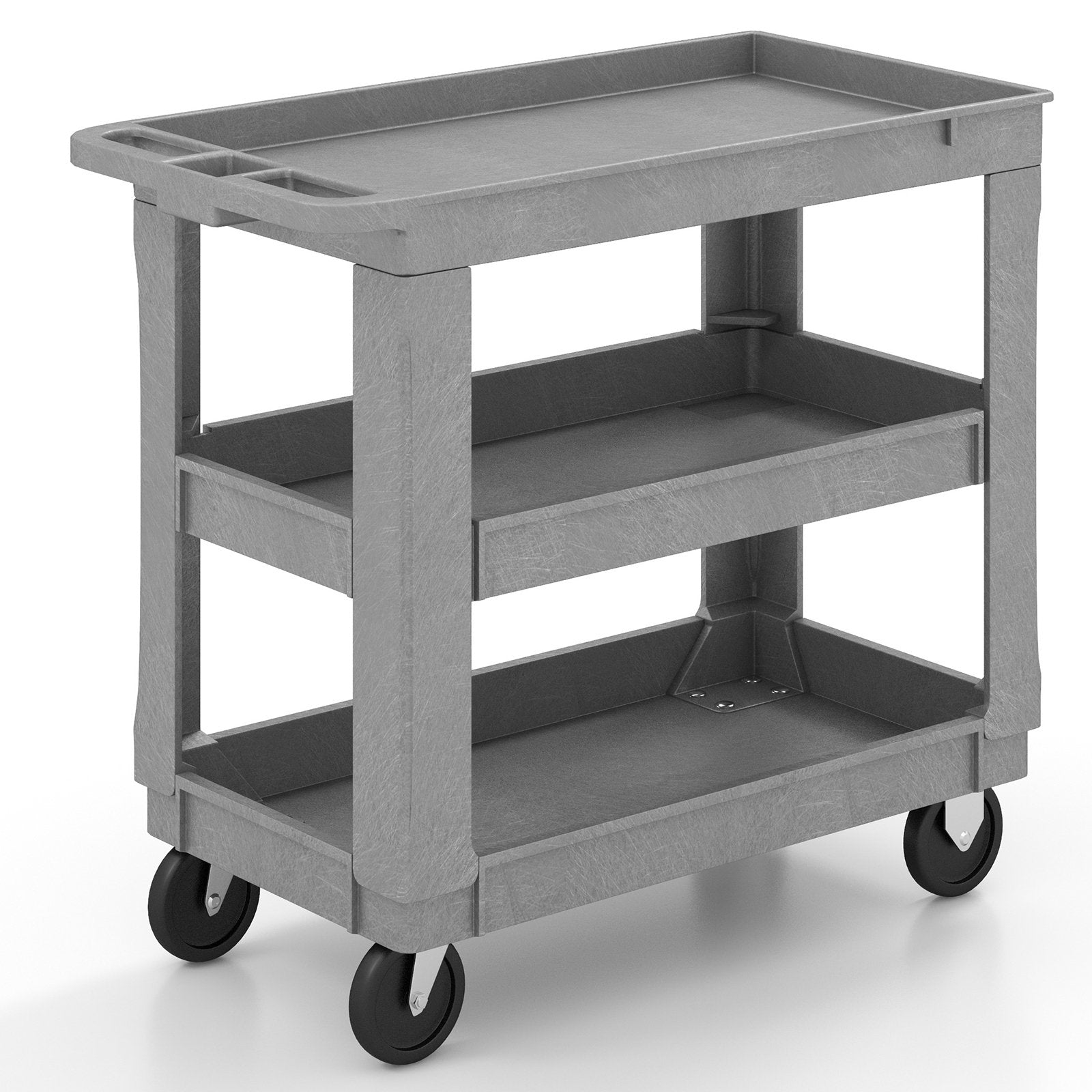 3-Tier Utility Cart with 550 LBS Max Load and Adjustable Middle Shelf, Gray Garages   at Gallery Canada