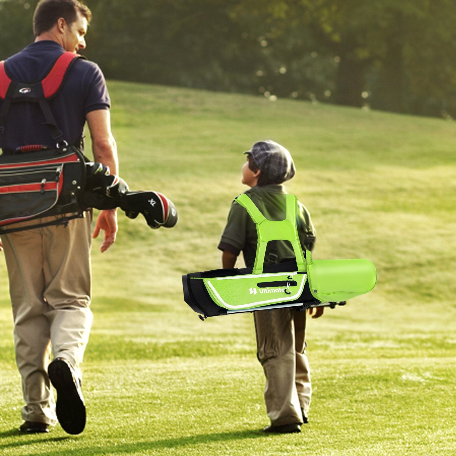 Junior Complete Golf Club Set Right Hand with Rain Hood for Kids, Green Golf   at Gallery Canada