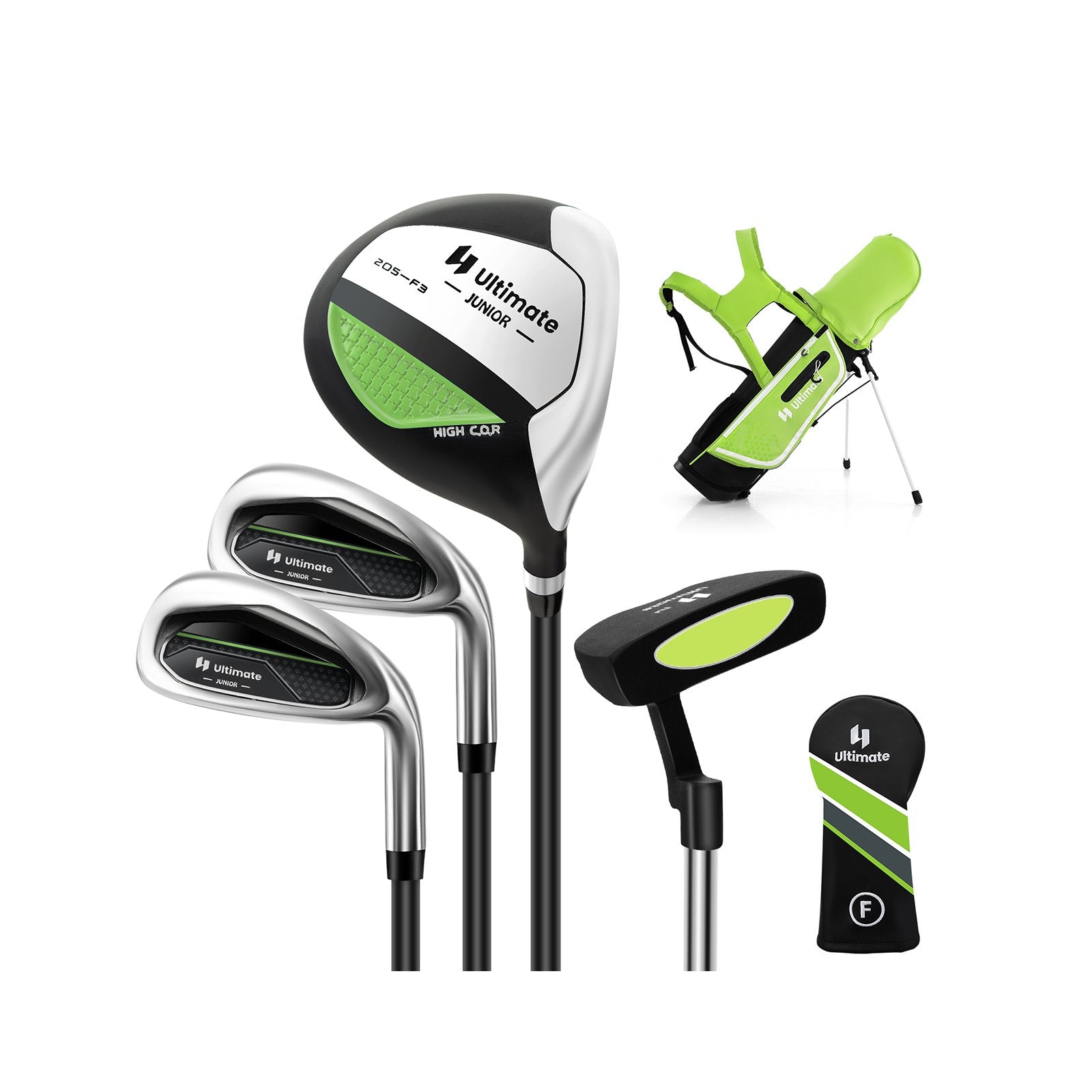 Junior Complete Golf Club Set Right Hand with Rain Hood for Kids, Green Golf   at Gallery Canada