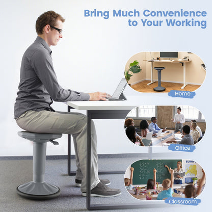 Adjustable-Height Wobble Chair Active Learning Stool for Office Stand Up Desk, Gray Kneeling Chiars   at Gallery Canada