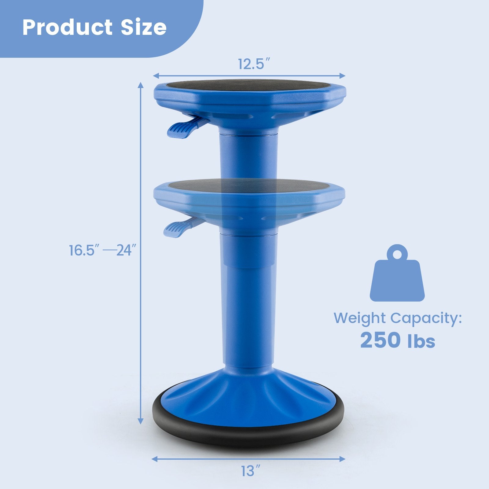 Adjustable-Height Wobble Chair Active Learning Stool for Office Stand Up Desk, Navy Kneeling Chiars   at Gallery Canada