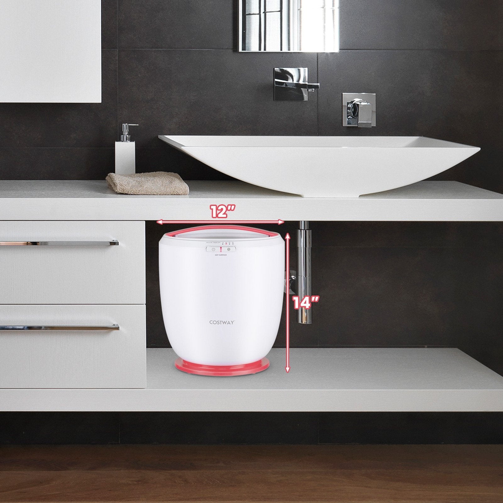 Countertop Towel Warmer Bucket with Auto Shut Off, Pink Dryers   at Gallery Canada