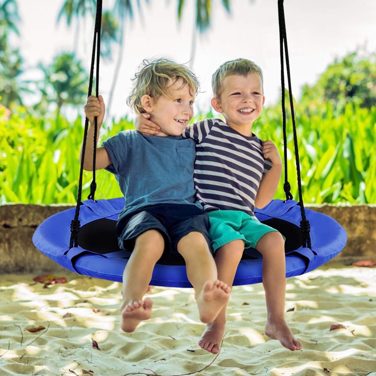 40 Inch Flying Saucer Tree Swing Indoor Outdoor Play Set, Blue Swing & Playsets   at Gallery Canada