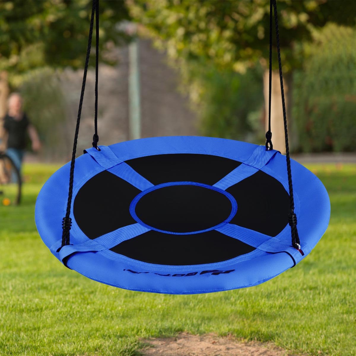 40 Inch Flying Saucer Tree Swing Indoor Outdoor Play Set, Blue Swing & Playsets   at Gallery Canada