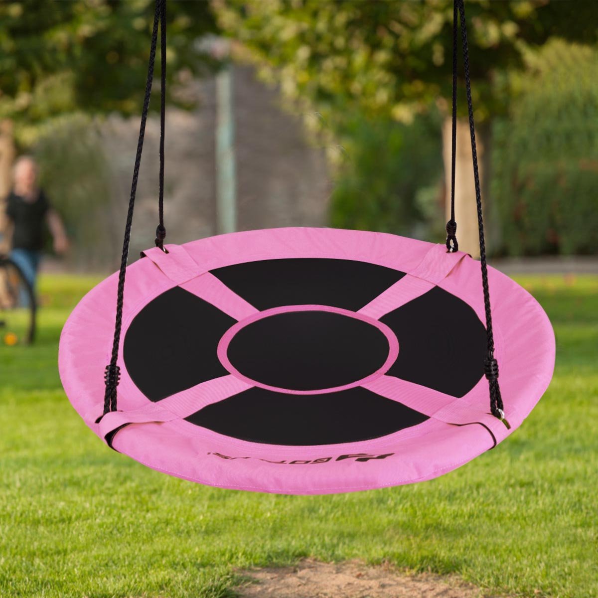 40 Inch Flying Saucer Tree Swing Indoor Outdoor Play Set, Pink Swing & Playsets   at Gallery Canada