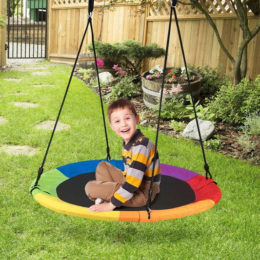 40 Inch Flying Saucer Tree Swing Outdoor Play for Kids, Multicolor Swing & Playsets   at Gallery Canada