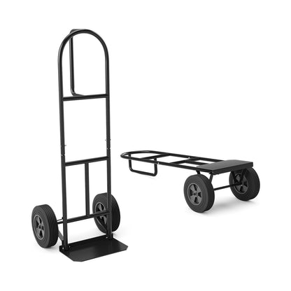 P-Handle Sack Truck with 10 Inch Wheels and Foldable Load Area, Black Garages   at Gallery Canada