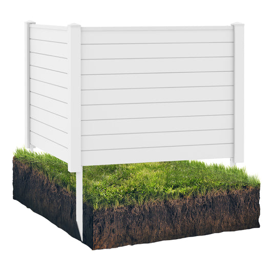 Outdoor PVC Air Conditioner Fence with 20 Inch Long Stakes, White - Gallery Canada