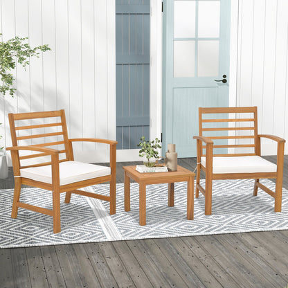 3 Pieces Outdoor Furniture Set with Soft Seat Cushions, White Patio Conversation Sets   at Gallery Canada