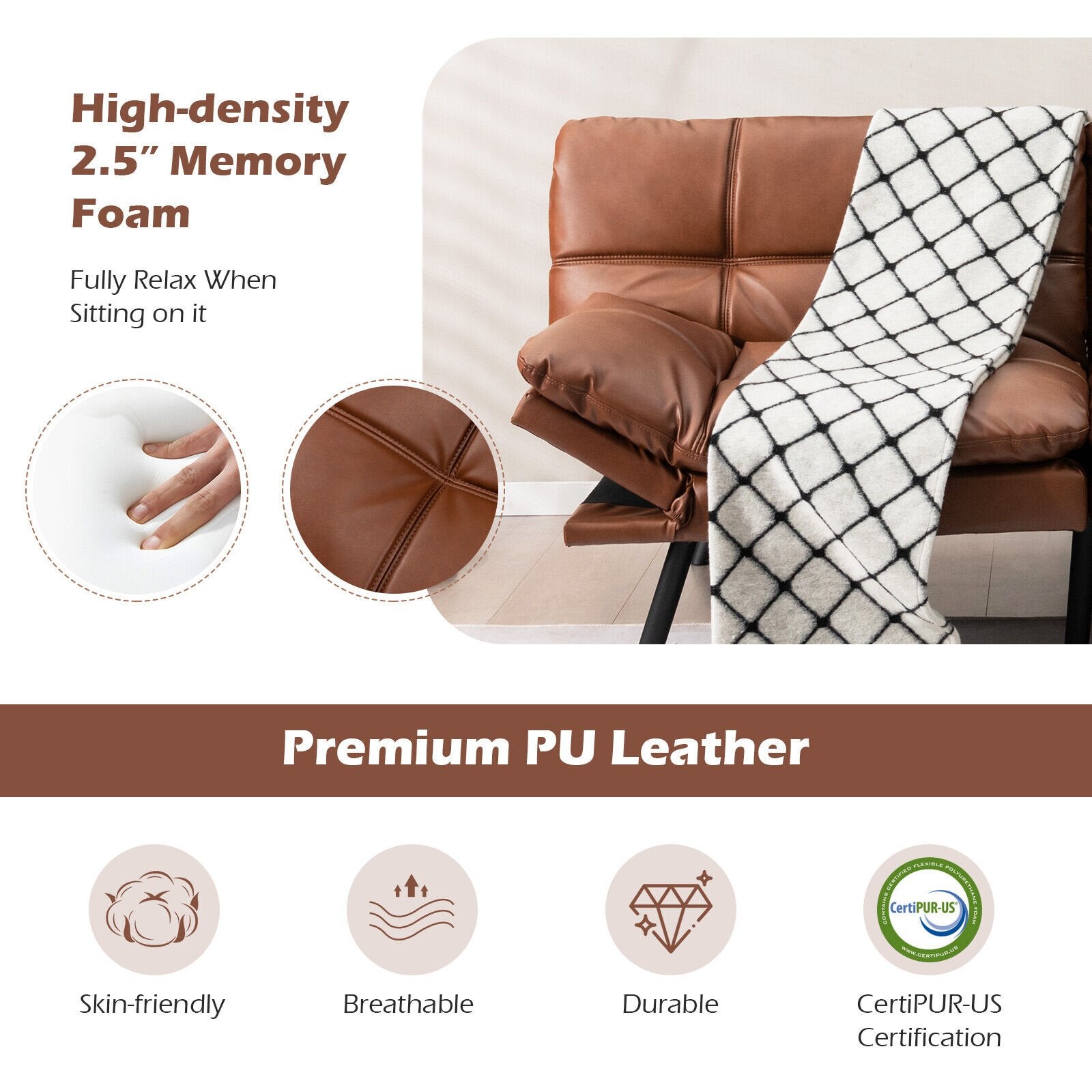 Convertible Memory Foam Futon Sofa Bed with Adjustable Armrest, Brown Sofas & Loveseats   at Gallery Canada