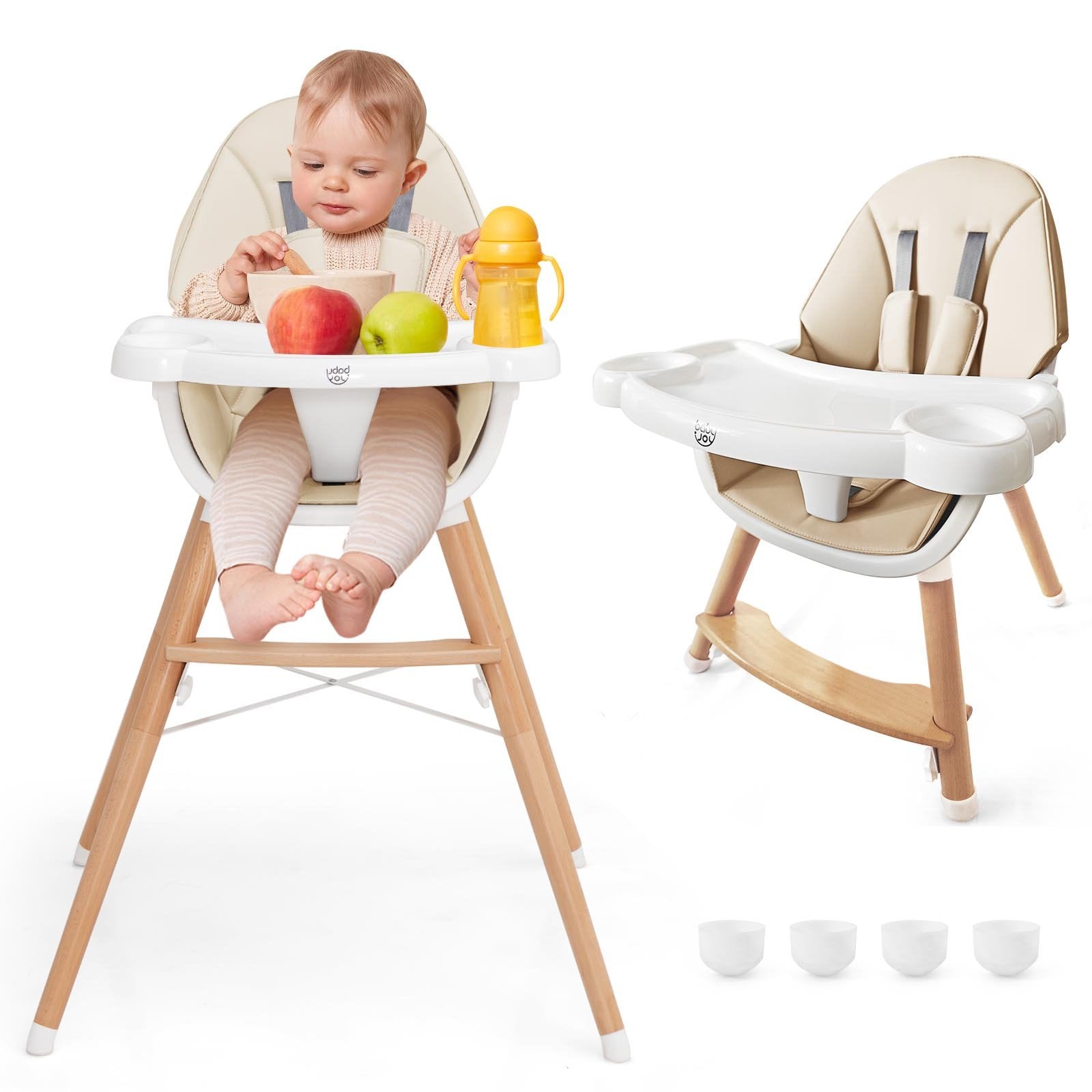 Baby High Chair with Dishwasher Safe Tray, Beige High Chairs   at Gallery Canada