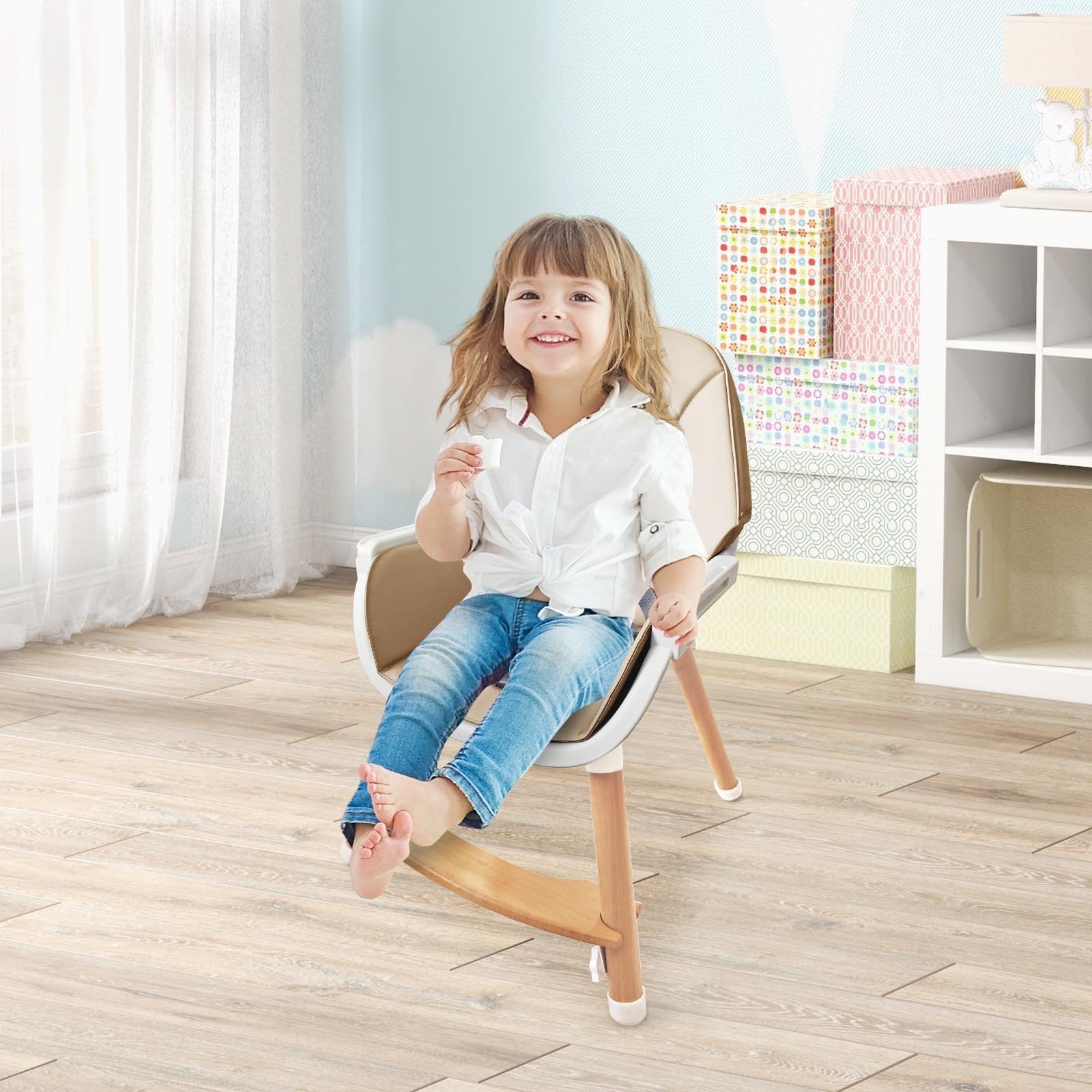 Baby High Chair with Dishwasher Safe Tray, Beige High Chairs   at Gallery Canada