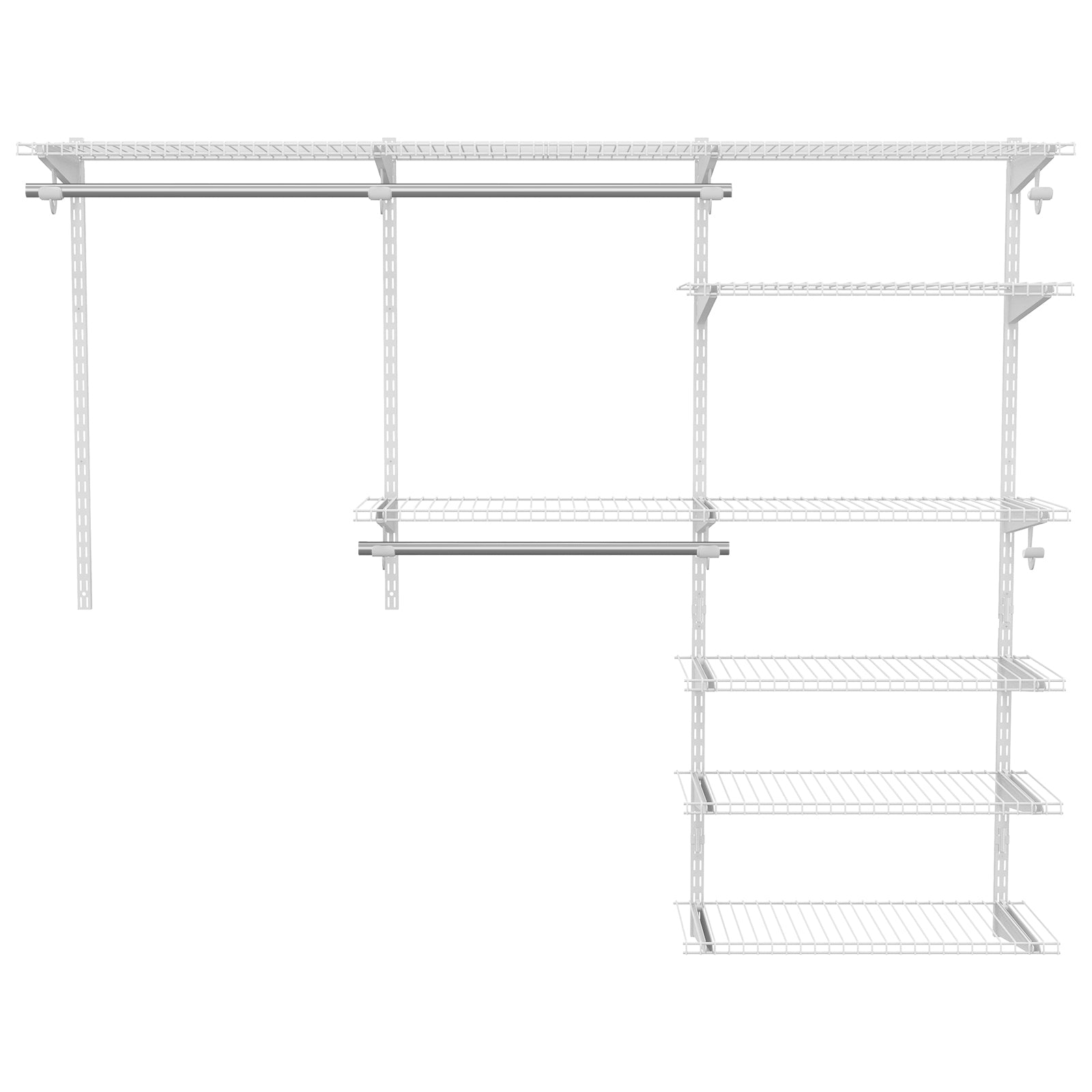 Adjustable Closet Organizer Kit with Shelves and Hanging Rods for 4 to 6 Feet, White Clothing & Closet Storage at Gallery Canada