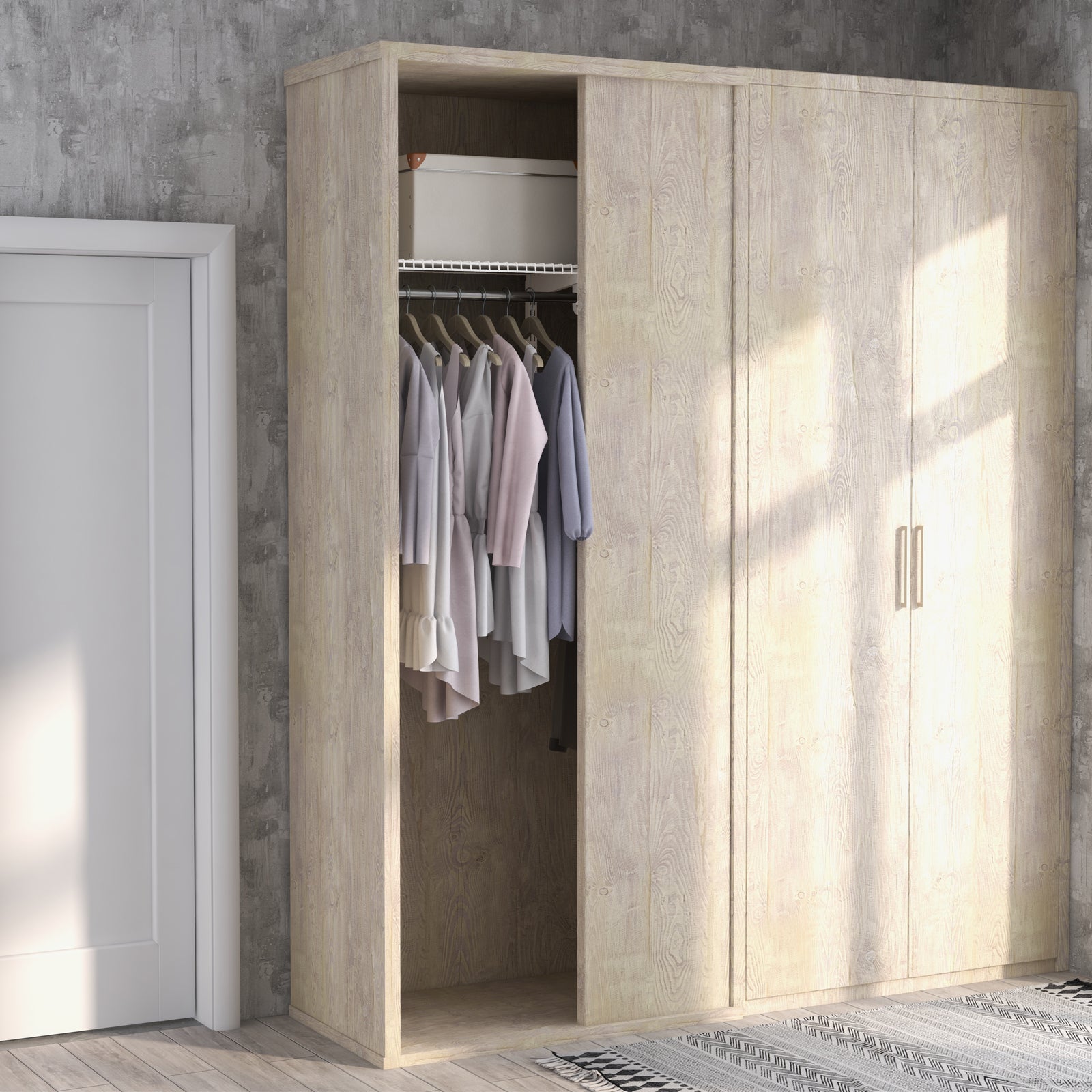 Adjustable Closet Organizer Kit with Shelves and Hanging Rods for 4 to 6 Feet, White Clothing & Closet Storage at Gallery Canada
