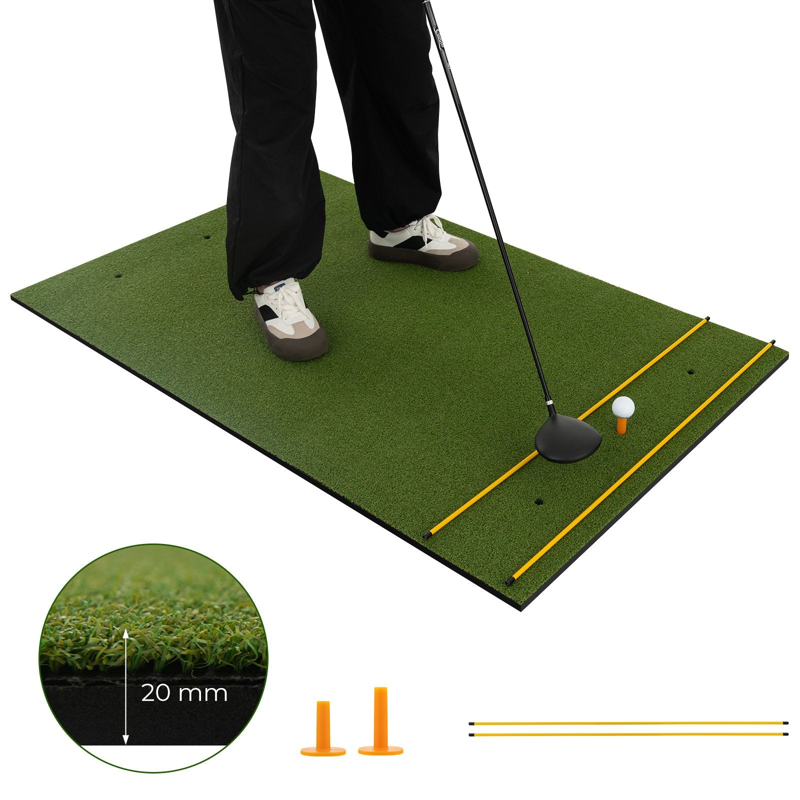 5 x 3 ft Artificial Turf Grass Practice Mat for Indoors and Outdoors-20mm, Green Golf   at Gallery Canada