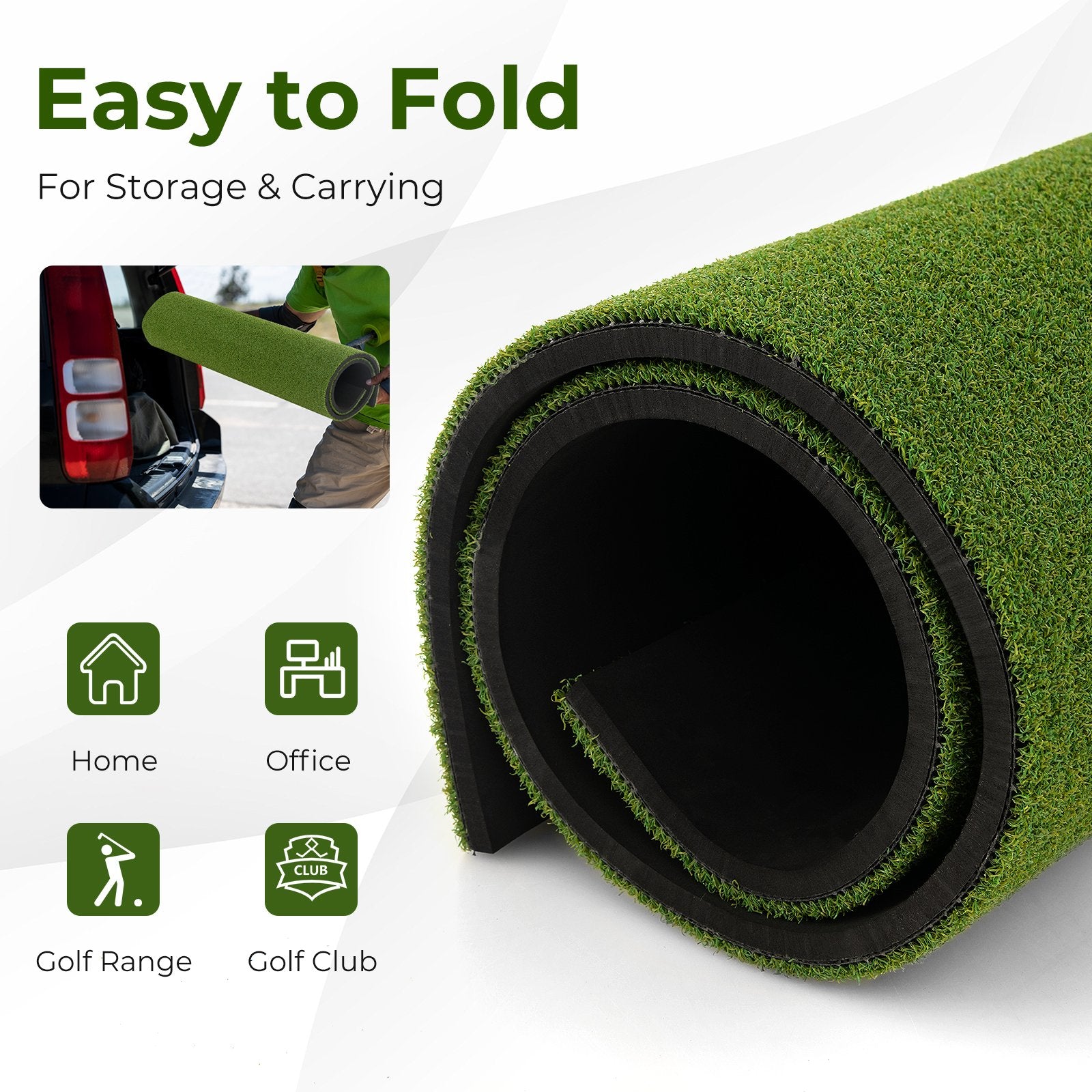 5 x 3 ft Artificial Turf Grass Practice Mat for Indoors and Outdoors-20mm, Green Golf   at Gallery Canada