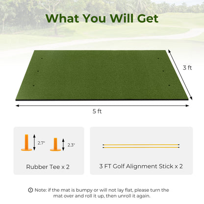 5 x 3 ft Artificial Turf Grass Practice Mat for Indoors and Outdoors-20mm, Green Golf   at Gallery Canada