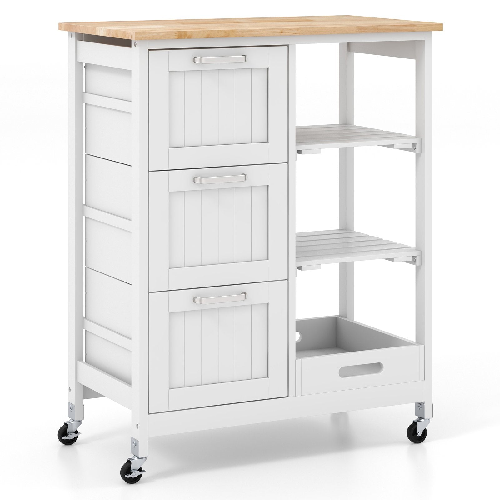 Rolling Kitchen Island Utility Storage Cart, White Kitchen Islands & Carts   at Gallery Canada