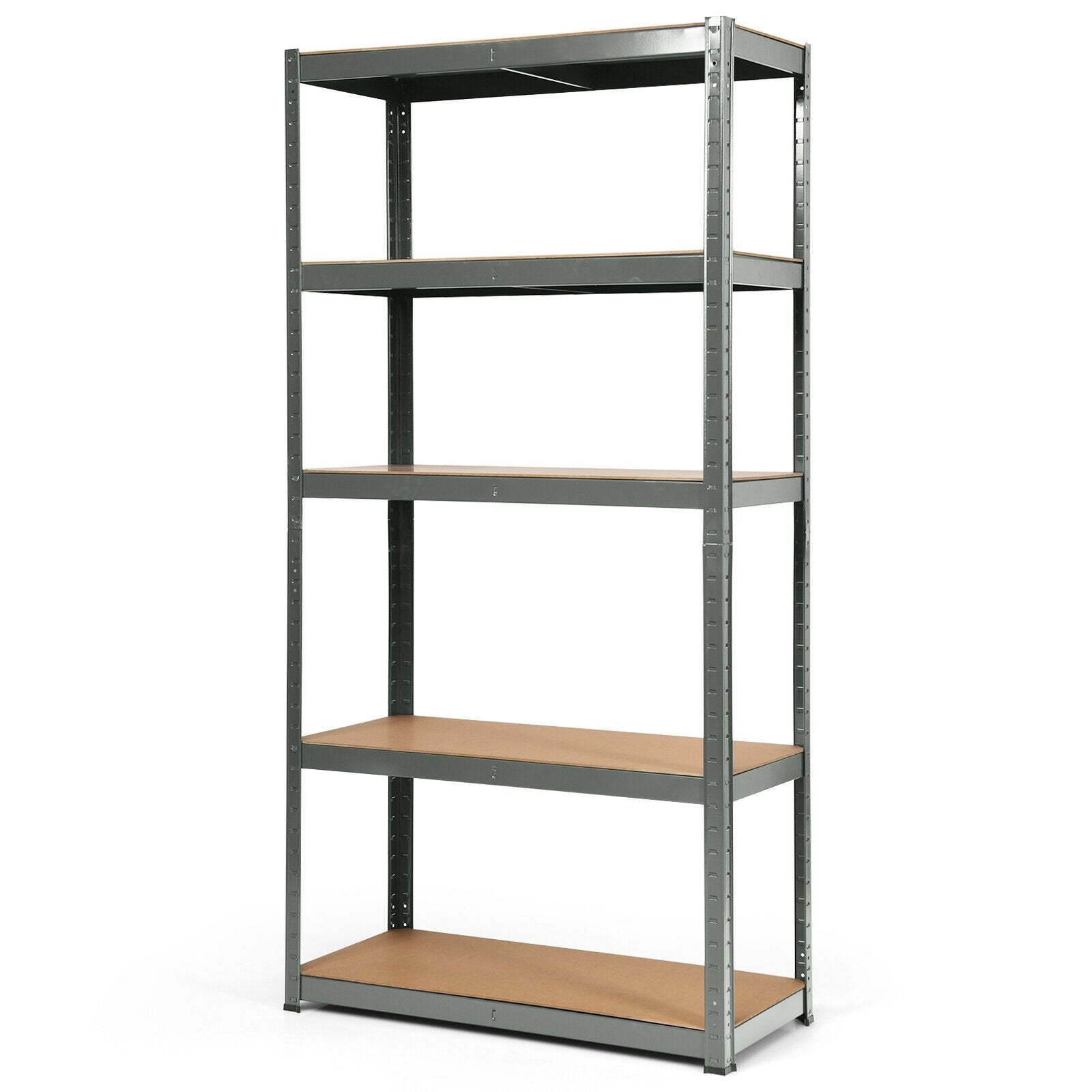 72 Inch Storage Rack with 5 Adjustable Shelves for Books Kitchenware, Gray - Gallery Canada