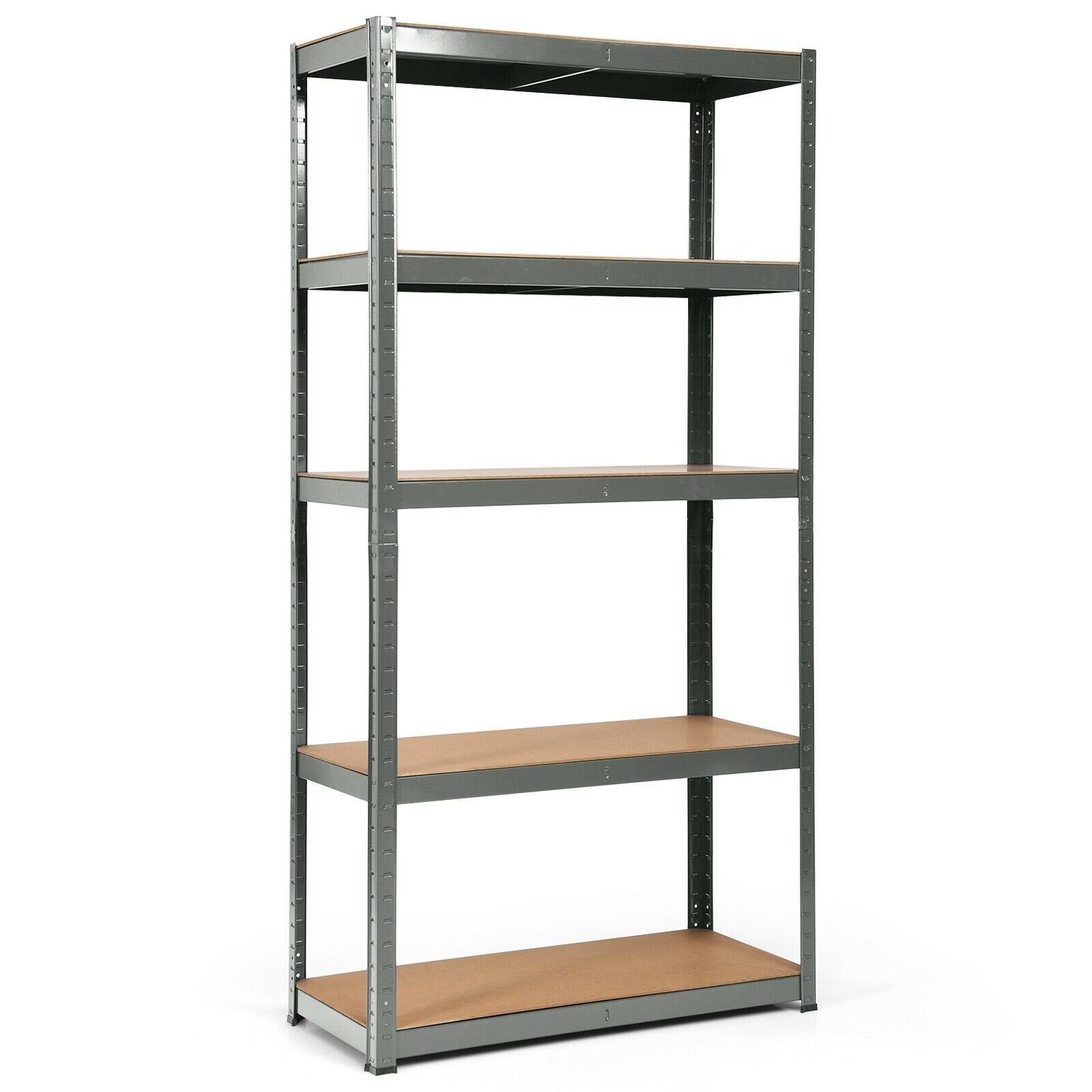72 Inch Storage Rack with 5 Adjustable Shelves for Books Kitchenware, Gray - Gallery Canada