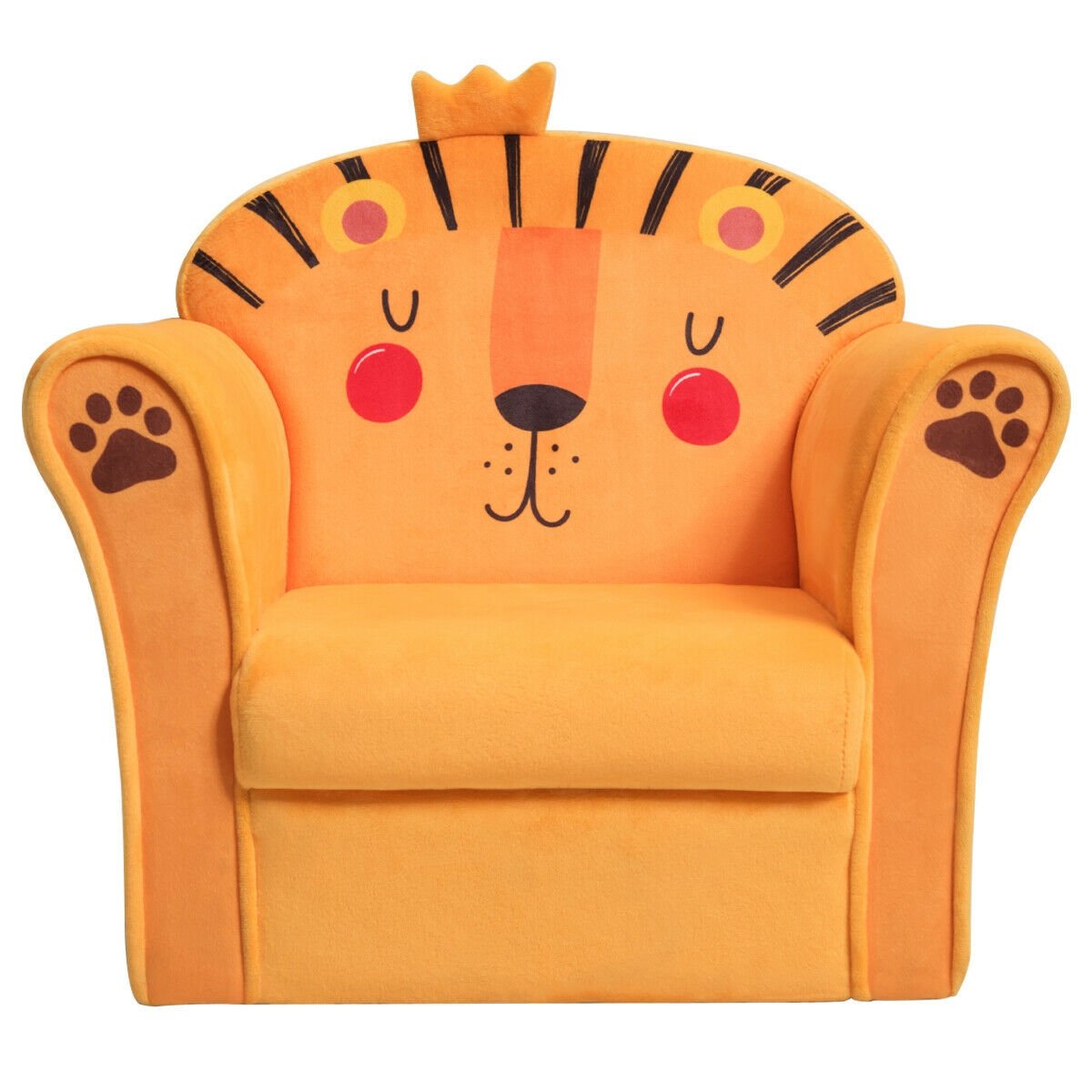 Kids Armrest Lion Upholstered Sofa, Orange Kids Chairs & Seating   at Gallery Canada