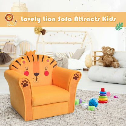 Kids Armrest Lion Upholstered Sofa, Orange Kids Chairs & Seating   at Gallery Canada