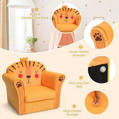 Kids Armrest Lion Upholstered Sofa, Orange Kids Chairs & Seating   at Gallery Canada