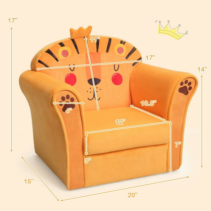 Kids Armrest Lion Upholstered Sofa, Orange Kids Chairs & Seating   at Gallery Canada