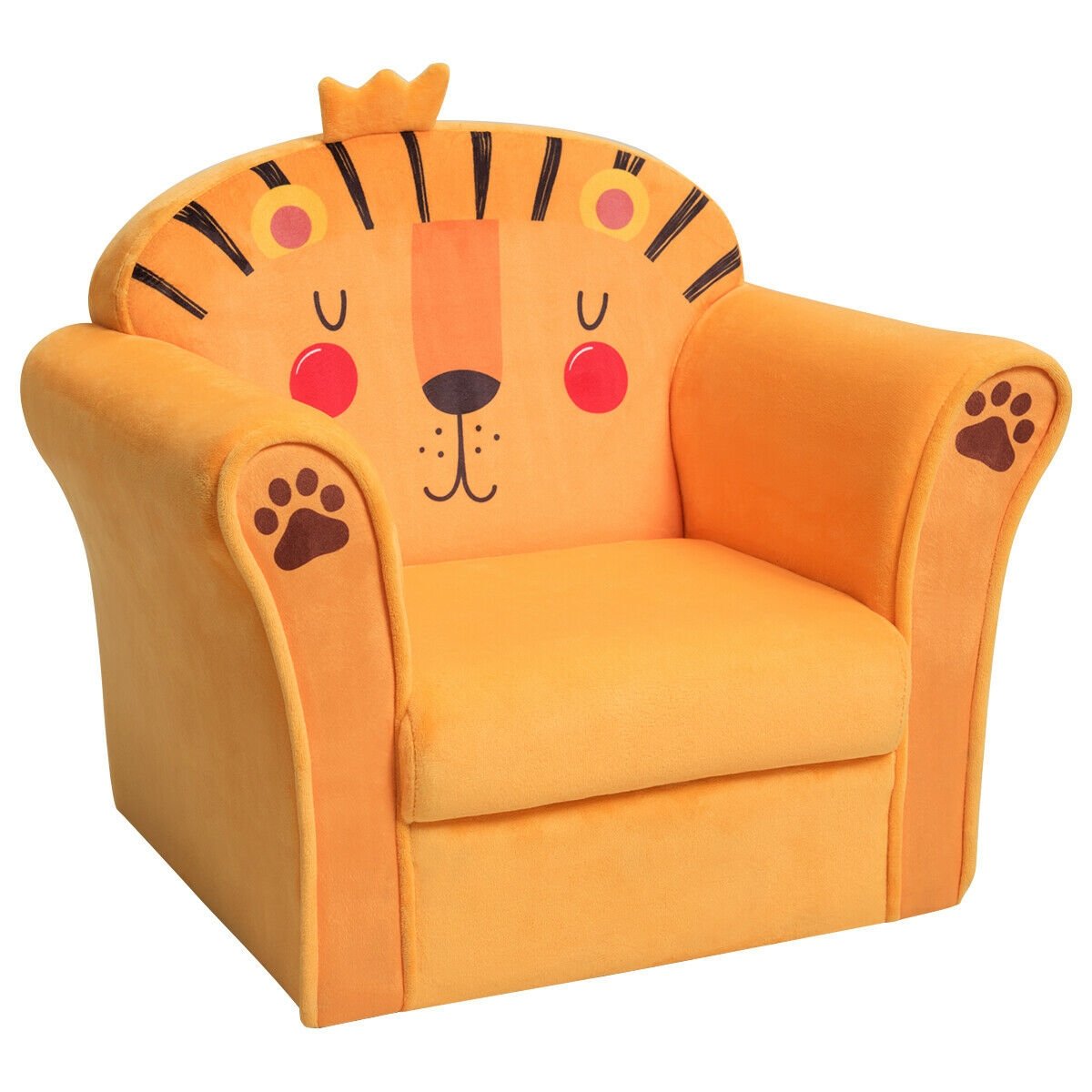 Kids Armrest Lion Upholstered Sofa, Orange Kids Chairs & Seating   at Gallery Canada