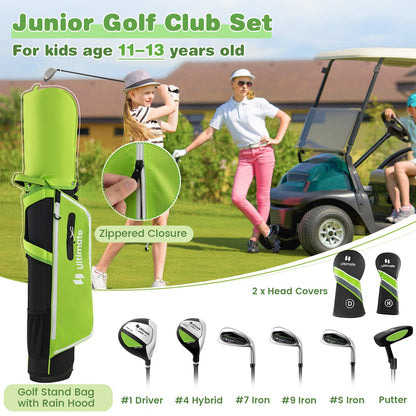 Junior Complete Golf Club Set with Stand Bag Rain Hood, Green Golf   at Gallery Canada