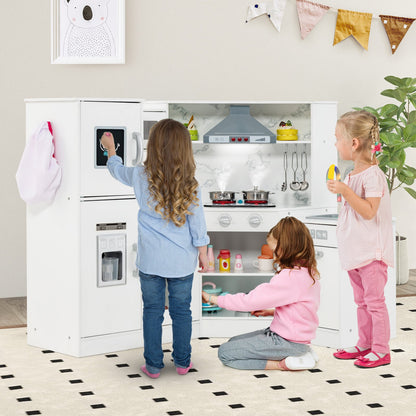 Kids Corner Pretend Kitchen Playset with Separated Washing Basin, White Play Kitchen Sets   at Gallery Canada