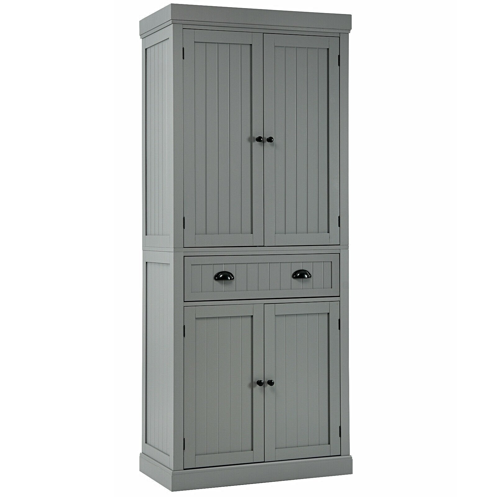 Cupboard Freestanding Kitchen Cabinet w/ Adjustable Shelves, Gray Armoires & Wardrobes   at Gallery Canada