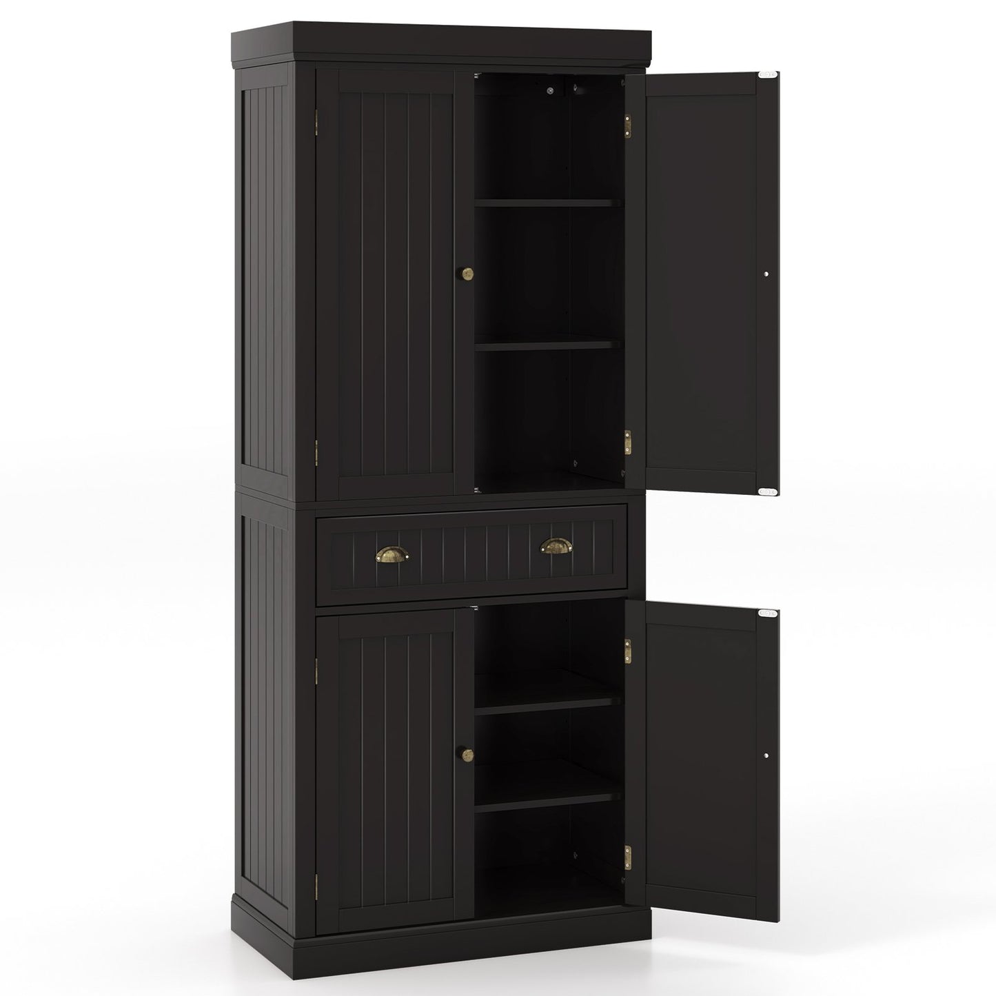 Cupboard Freestanding Kitchen Cabinet w/ Adjustable Shelves, Dark Brown - Gallery Canada