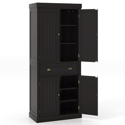 Cupboard Freestanding Kitchen Cabinet w/ Adjustable Shelves, Dark Brown Armoires & Wardrobes   at Gallery Canada