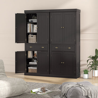 Cupboard Freestanding Kitchen Cabinet w/ Adjustable Shelves, Dark Brown - Gallery Canada