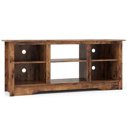 TV Stand for up to 65" Flat Screen TVs with Adjustable Shelves, Rustic Brown - Gallery Canada