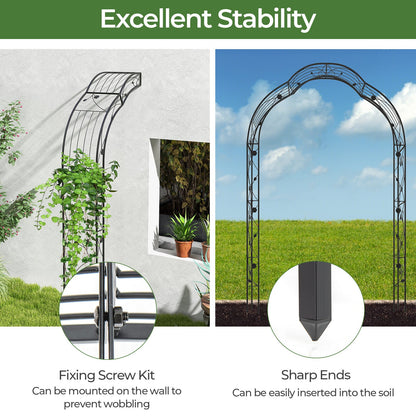 Garden Arch Arbor Trellis for Climbing Plants Roses Vines, Black Outdoor Decor   at Gallery Canada