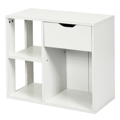 3-Tier Side Table with Storage Shelf and Drawer Space, White End & Side Tables   at Gallery Canada