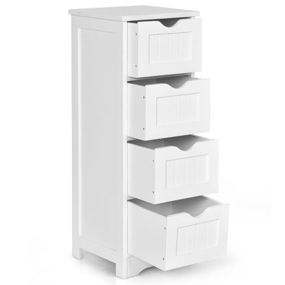 Floor Wooden Free Standing Storage Side Organizer for Bathroom, White Floor Cabinets   at Gallery Canada