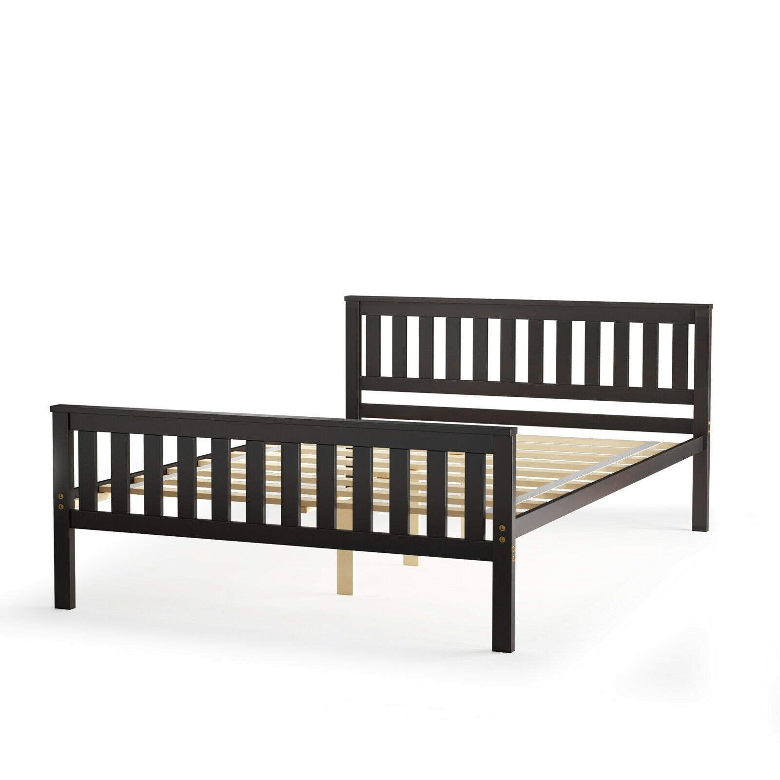 Full Size Wood Platform Bed with Headboard, Espresso - Gallery Canada